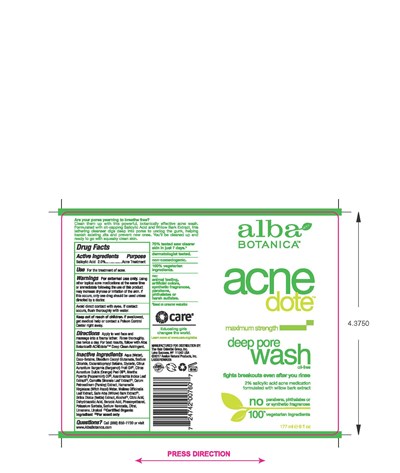 Bottle Label (Al0076001 Alba Botanica Deep Pore Wash Bottle Label)